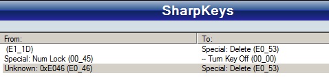 Final registry entry shown with Sharp keys Final registry entry shown with Sharp keys